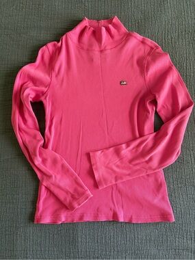Polo Jeans Co Ralph Lauren 100% Cotton Pink Long Sleeve Mock Neck  Ribbed Top